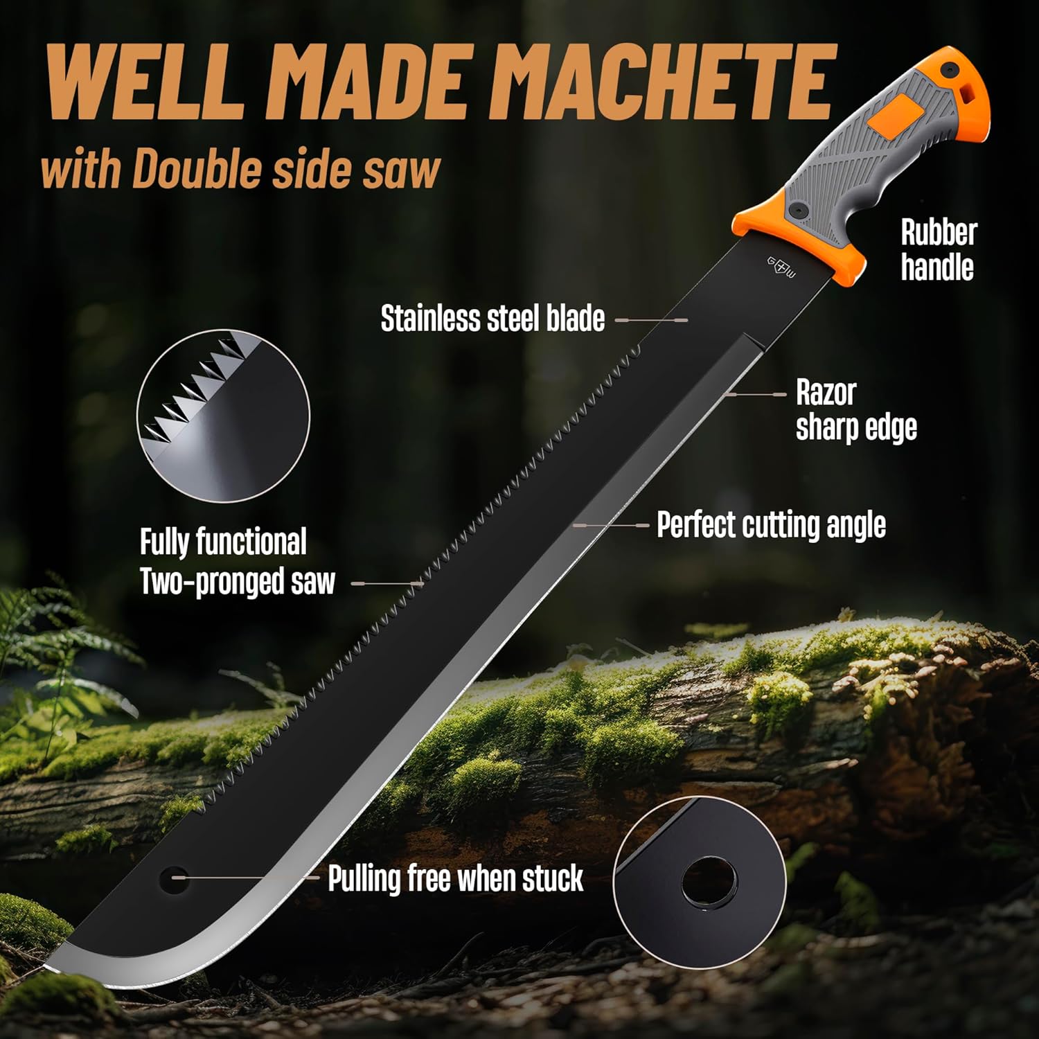 Machete with Saw 25