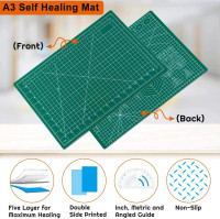 anezus Self Healing Sewing Mat, 12inch x 18inch Rotary Cutting Mat Double Sided 5-Ply Craft Cutting Board for Sewing Crafts Hobby Fabric Precision Scrapbooking Project 17.8