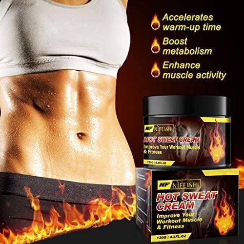 Hot Sweat Cream, Fat Burning Cream for Belly, Slim Shaping Workout Enhancer Gel for Women and Men, Tummy Slimming Cream &Cellulite Treatment for Thighs, Legs, Abdomen, Arms and Buttocks