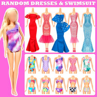 71 Pcs Doll Clothes and Accessories, 5 Wedding Gowns 5 Fashion Dresses 4 Slip Dresses 3 Tops 3 Pants 3 Bikini Swimsuits 20 Shoes for 11.5 inch Doll Christmas Stocking Stuffers Girls Gift Age 5-7 8-10