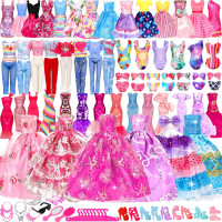 71 Pcs Doll Clothes and Accessories, 5 Wedding Gowns 5 Fashion Dresses 4 Slip Dresses 3 Tops 3 Pants 3 Bikini Swimsuits 20 Shoes for 11.5 inch Doll Christmas Stocking Stuffers Girls Gift Age 5-7 8-10