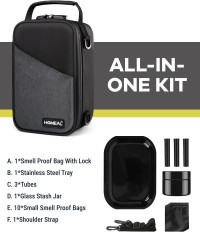 HOMEAL Smell Proof Bag with Combination Lock - Smell Proof Stash Box for Storage and Travel - Gift for Men/Women Black Large