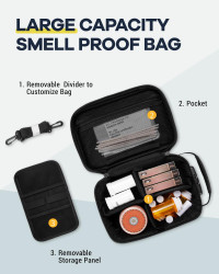 HOMEAL Smell Proof Bag with Combination Lock - Smell Proof Stash Box for Storage and Travel - Gift for Men/Women Black Large