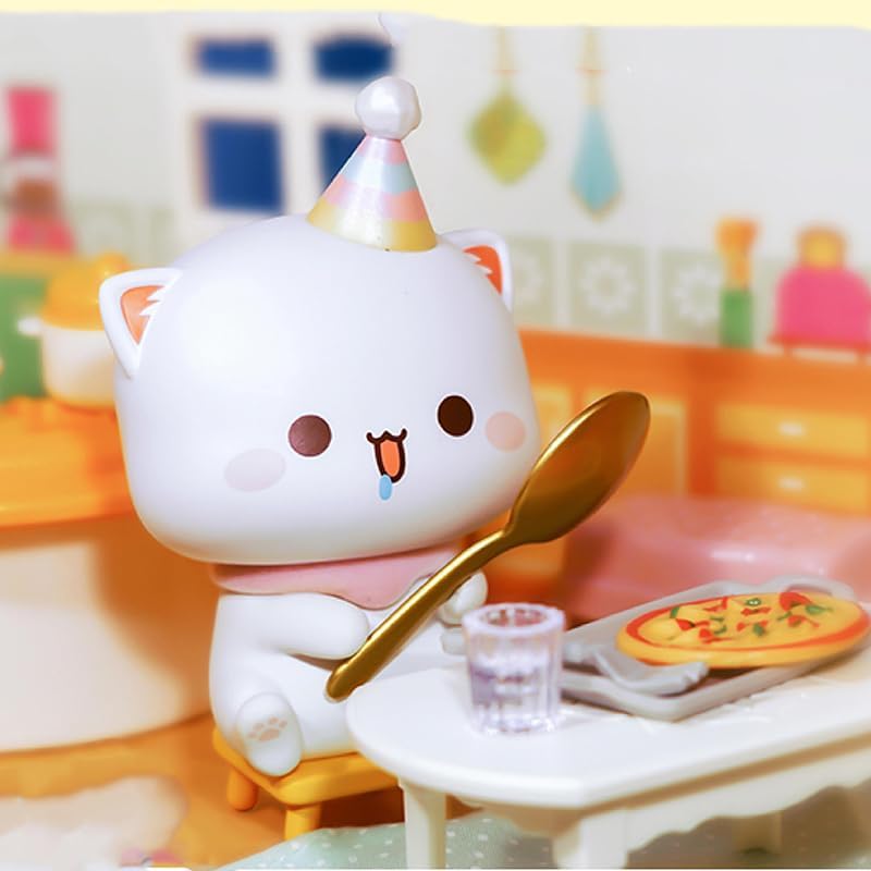 Mitao Cat Series 4 Blind Box Kawaii Figures Action Random Collection Guess Blind Bag Collectible Desktop Ornaments Cute Model Birthday Gift（1 Pack） Mitao Cat Series 4 1Pack