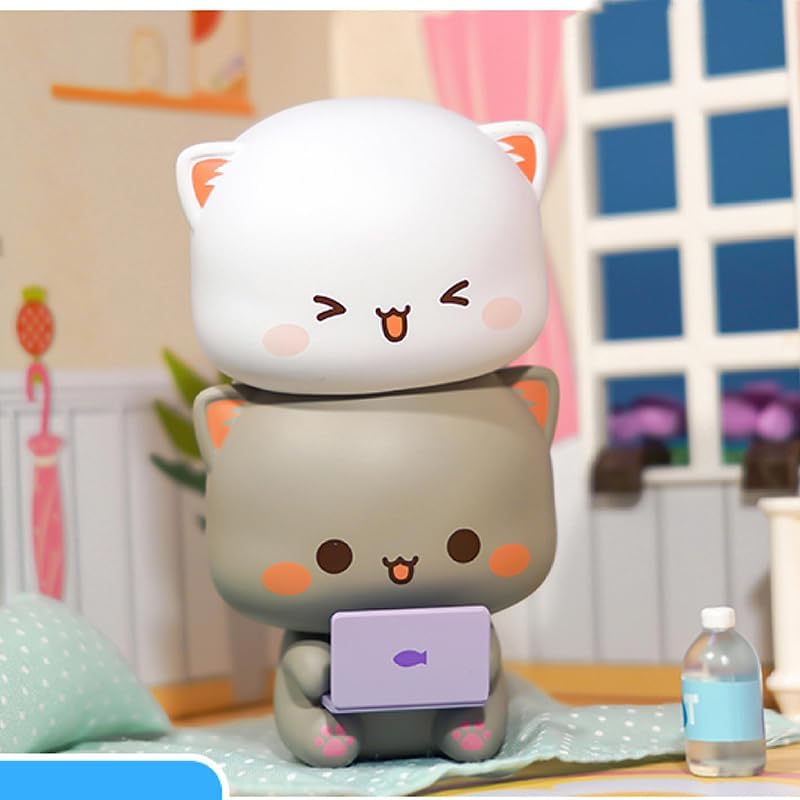 Mitao Cat Series 4 Blind Box Kawaii Figures Action Random Collection Guess Blind Bag Collectible Desktop Ornaments Cute Model Birthday Gift（1 Pack） Mitao Cat Series 4 1Pack