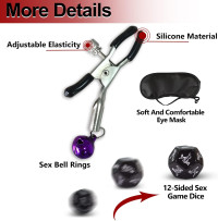 Sex Bondage BDSM, Adjustable Behind Back Handcuffs Collar with Blindfold Nipple Clamp Anti-Collar Bondage Sex Toys SM Adult Games Gear & Accessories.(Leather)