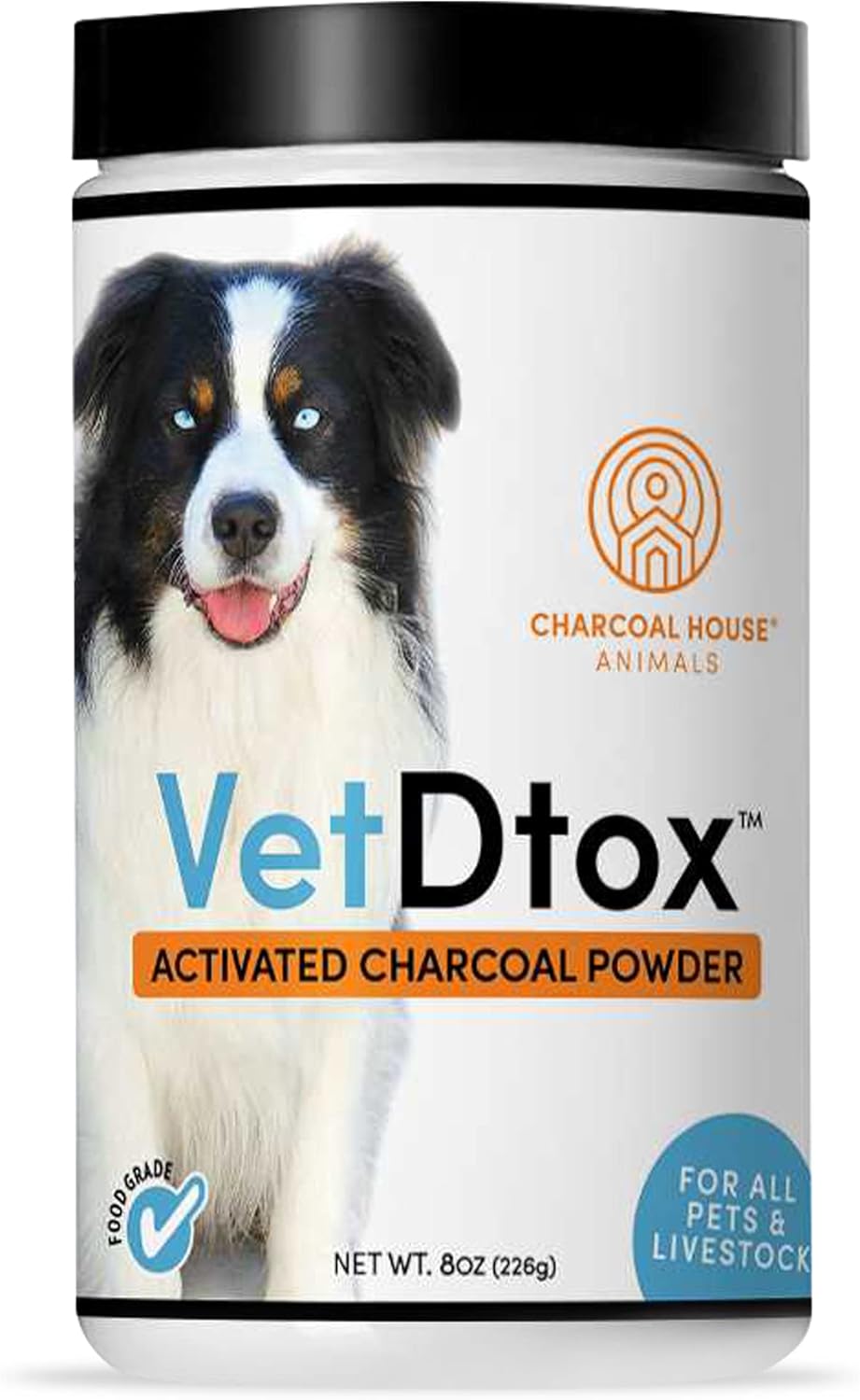 1qt Activated Charcoal Powder for All Kinds of Pets & Livestock, Dog, Cat, Chicken, Horses and More - for Diarrhea, Gas Relief, Liver Support