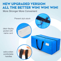 AlexHome Heavy Duty,Extra Large Packing Bags for Moving,Reusable Plastic Moving Totes,Clothes Storage Containers,Moving Supplies Bins,Compatible with Ikea Frakta Cart (Blue,Set of 5) X-Large (Set of 5)