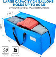 AlexHome Heavy Duty,Extra Large Packing Bags for Moving,Reusable Plastic Moving Totes,Clothes Storage Containers,Moving Supplies Bins,Compatible with Ikea Frakta Cart (Blue,Set of 5) X-Large (Set of 5)