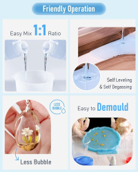 Nicpro 1 Gallon Crystal Clear Epoxy Resin Kit, Not Yellowing & Bubbles Free Resin Food Safe Resin for Coating and Casting, Craft DIY, Jewelry Making Art, Molds, Tables Top, Wood