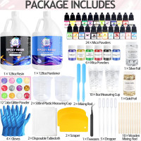 Epoxy Resin 2 Gallon Kit, Clear Resin Epoxy, Resin Kit - High-Gloss,No Bubbles, Not Yellowing, Self-Leveling Art Resin Casting Resin for DIY Art,Crafts,Jewelry,Table Top,Wood & Resin Molds