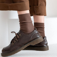 ACCFOD Womens Cute Crew Socks Casual Athletic Aesthetic Socks Neutral Cotton Socks for Women Granola Girls Clothes 5-9 Solid Color