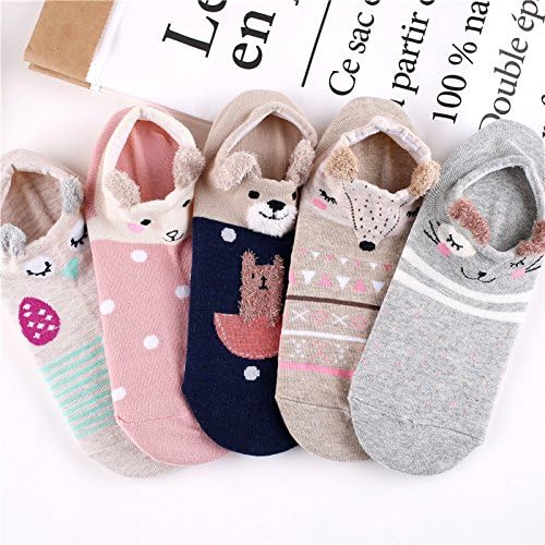 18 Pairs Novelty Animal Cotton Low Cut No Show Ankle Socks for Girls Women Boat Socks