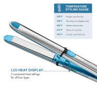 BaBylissPRO Nano Titanium Prima Ionic Hair Straightener – Professional Flat Iron & Curling Iron in One for Stylists, Pro Styling Hair Tool 1 Inch Blue