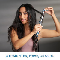 BaBylissPRO Nano Titanium Prima Ionic Hair Straightener – Professional Flat Iron & Curling Iron in One for Stylists, Pro Styling Hair Tool 1 Inch Blue