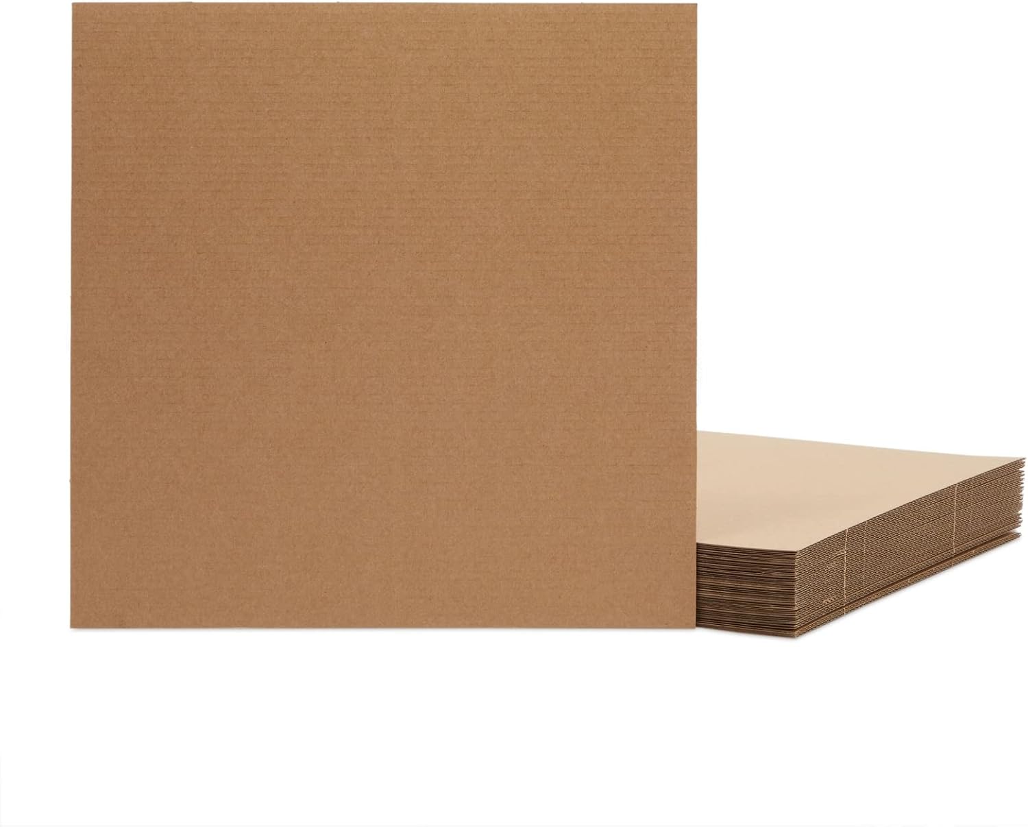 Juvale 24 Pack Corrugated Cardboard Sheets 12x12, Flat Square Card Board Inserts for Packaging, DIY Crafts