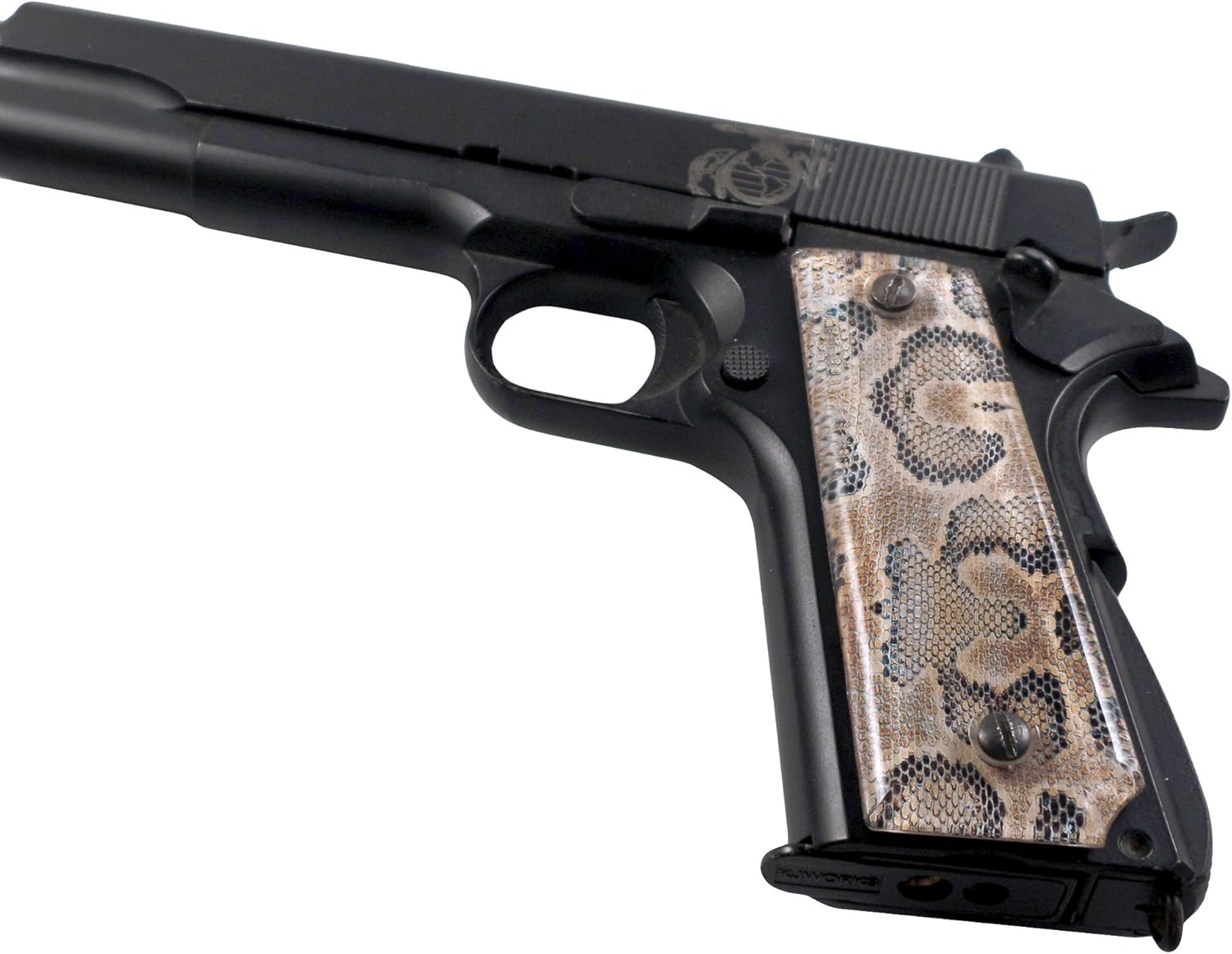 Custom 1911 A1 Full Size Snake Skin SPD Acrylic Ambidextrous Grips- Compatible with Kimber, Colt, Taurus and Sig