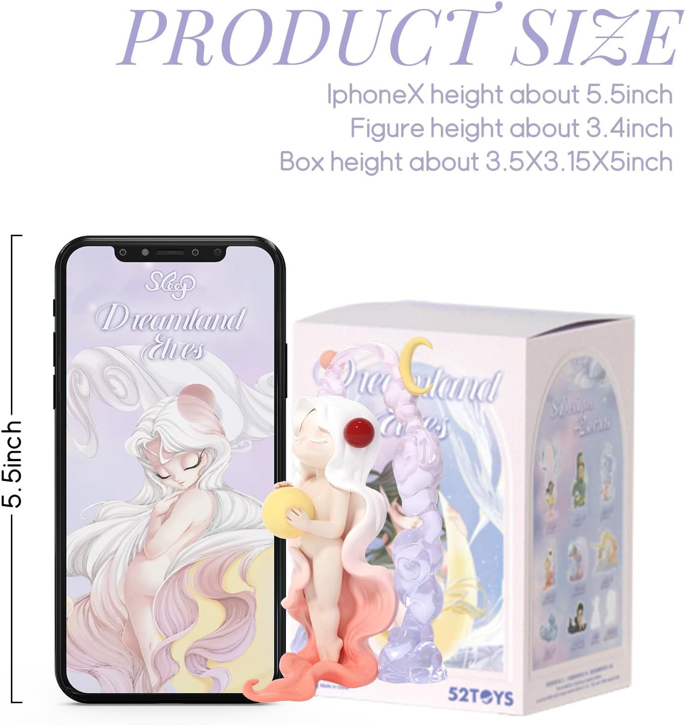 52TOYS Candybox Sleep Dreamland Elves 1PC, Collectible Toy Kawaii Creative Gift Room Decor Desktop Decoration 3.3 Inch, Gift for Birthday Party