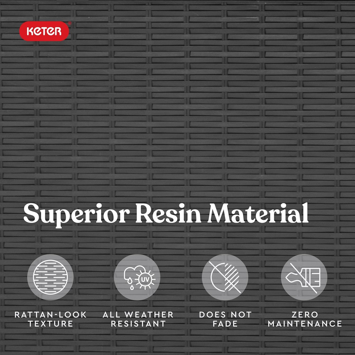 Keter Java XXL 230 Gallon Resin Rattan Look Large Outdoor Storage Deck Box for Patio Furniture Cushions, Pool Toys, and Garden Tools, Dark Grey