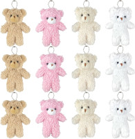 Sealive 12-Piece Mini Furry Bears - 4.7 Inches Stuffed Animal Tiny Bear Party Favors - Bears for Special Occasions, Party Decorations, Charming Keychains, Memorable Gifts, and More 12 Furry Bears