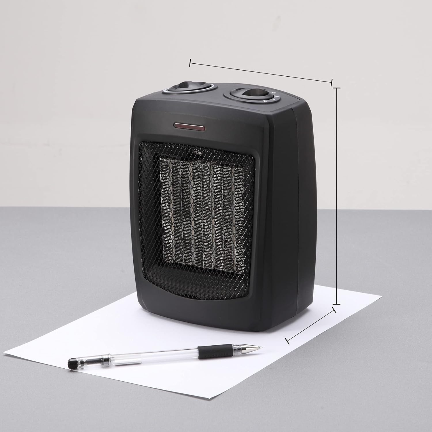 andily Space Heater Electric Heater for Home and Office Ceramic Small Heater with Thermostat, 750W/1500W Black
