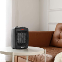 andily Space Heater Electric Heater for Home and Office Ceramic Small Heater with Thermostat, 750W/1500W Black