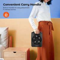 andily Space Heater Electric Heater for Home and Office Ceramic Small Heater with Thermostat, 750W/1500W Black