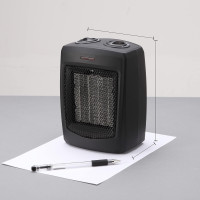 andily Space Heater Electric Heater for Home and Office Ceramic Small Heater with Thermostat, 750W/1500W Black