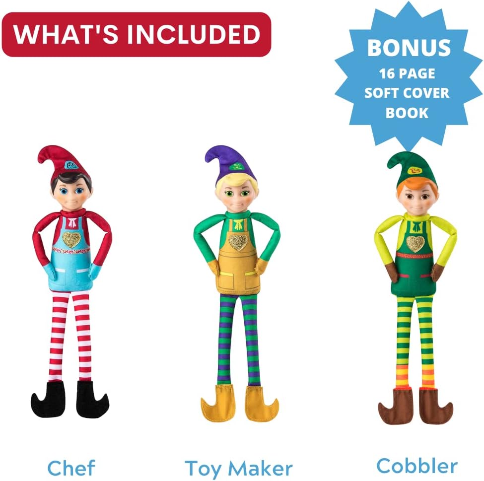 Elf Mates 3-Pack with Storybook – Authentic, Original, Trusted Christmas Elf for Kids | Official The Elf on The Shelf Santaverse Product. Includes 3 Elves! Special Edition with Book