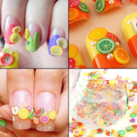 CCINEE 3D Fruit Nail Slices,Assorted Polymer Clay Slime Slices Bulk for DIY Crafts Supplies,4000PCS,1/4 Inch