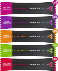 Fluid Tactical - Electrolyte Powder Drink Mix, Travel Ready Stick Packs, Extreme Re-Hydration, Low Sugar, Prevent Dehydration, Eliminate Cramps (Variety Pack)