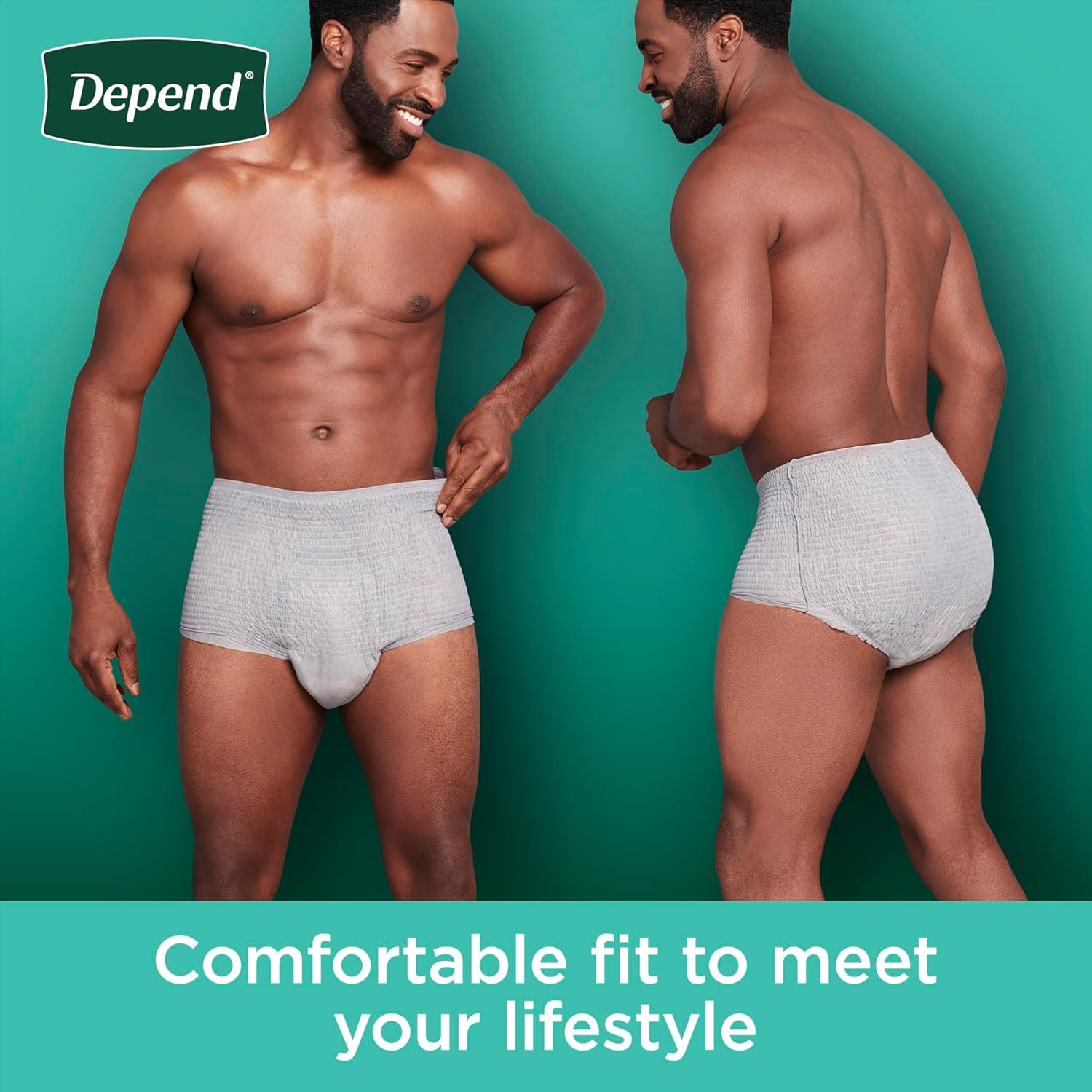 Depend Fresh Protection Adult Diapers, Incontinence Underwear for Men, Disposable, Maximum, Small/Medium, Grey, 80 Count (2 Packs of 40), Packaging May Vary Small/Medium 80