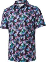 Golf Shirts for Men Dry Fit Short Sleeve Print Performance Moisture Wicking Polo Shirt PRINT Medium Motley Leaf
