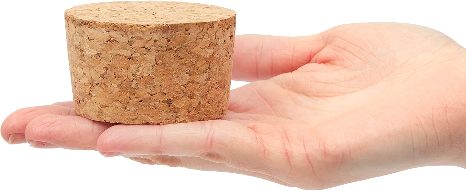 Juvale Cork Stoppers - 4-Pack, 2.44 x 2.20 x 1.50 In, Brown - Wine Corks, Jar Seals & Bottle Stoppers for Crafts