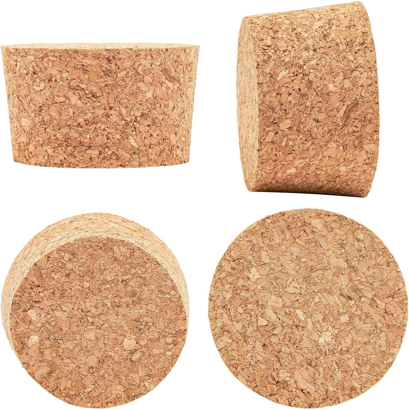 Juvale Cork Stoppers - 4-Pack, 2.44 x 2.20 x 1.50 In, Brown - Wine Corks, Jar Seals & Bottle Stoppers for Crafts