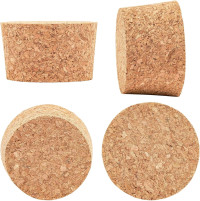 Juvale Cork Stoppers - 4-Pack, 2.44 x 2.20 x 1.50 In, Brown - Wine Corks, Jar Seals & Bottle Stoppers for Crafts
