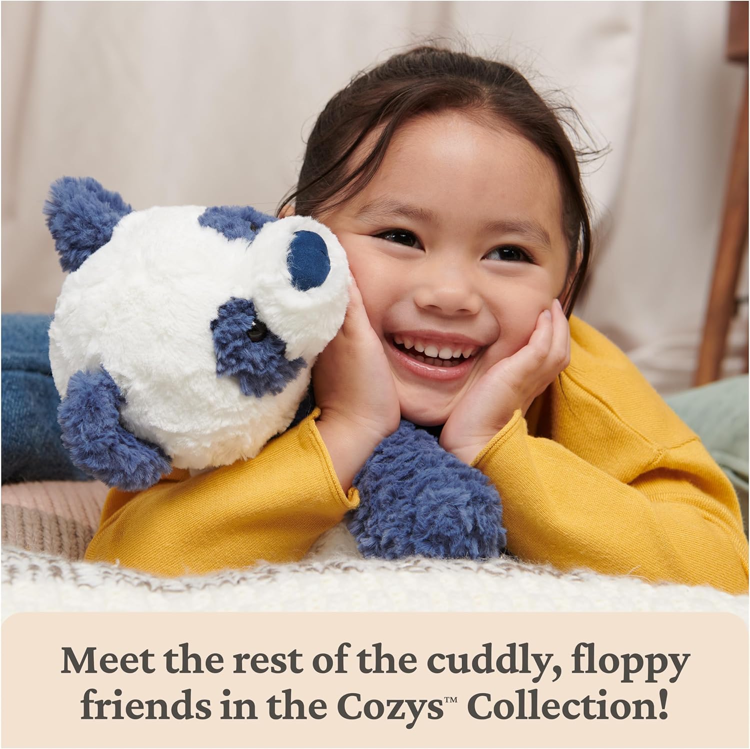 GUND Cozys Collection Cow, Stuffed Animal for Ages 1 and Up, Spring Decor Plush Toy, Cream/Blue, 10”