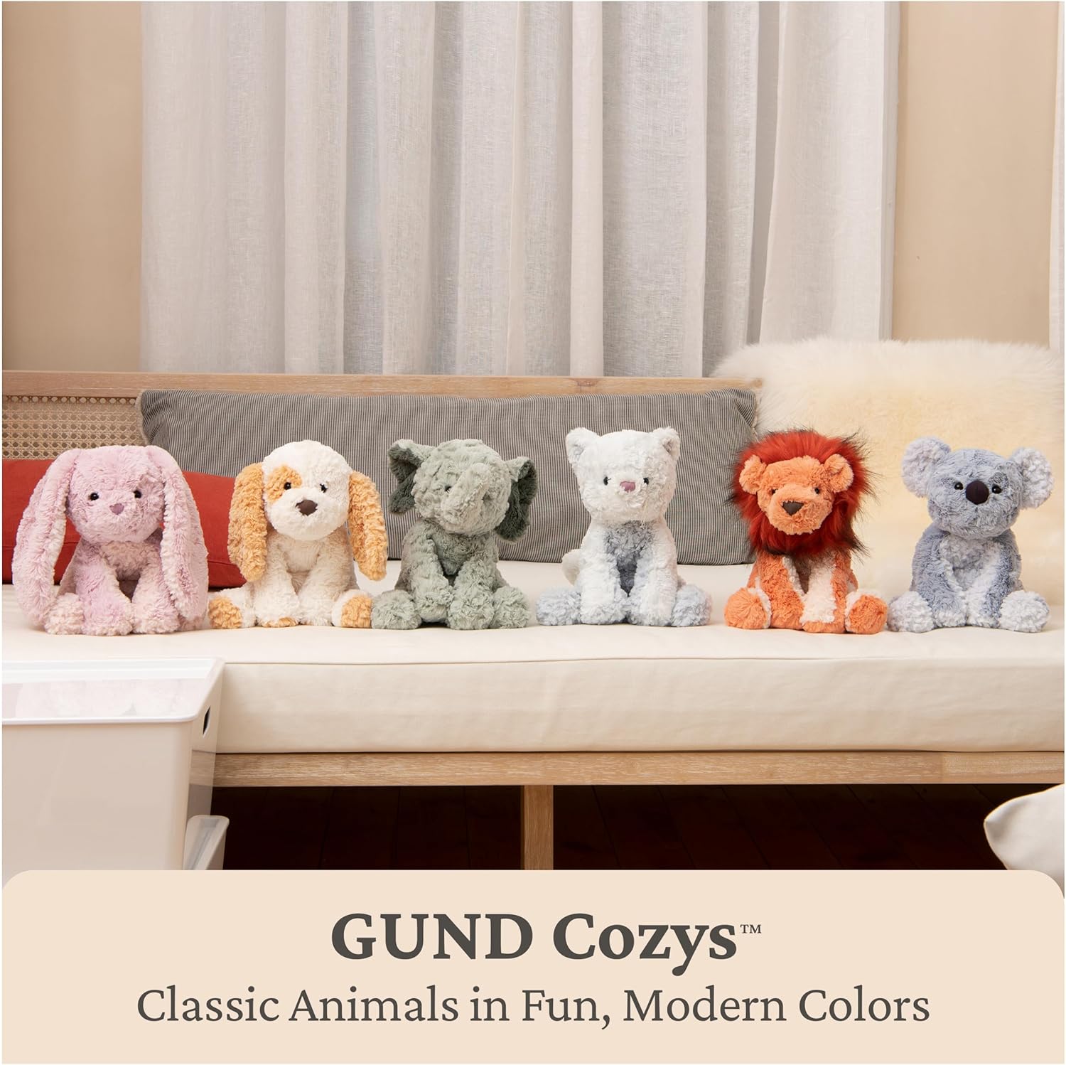 GUND Cozys Collection Cow, Stuffed Animal for Ages 1 and Up, Spring Decor Plush Toy, Cream/Blue, 10”
