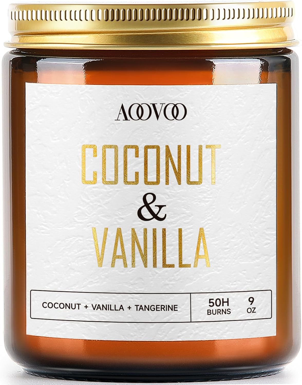 AOOVOO Coconut Vanilla Candles - 9 oz Scented Candles, Aromatherapy Candle, Soy Candle for Home Scented Coconut Vanilla 9 oz