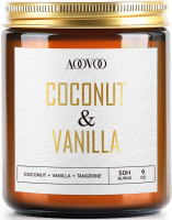 AOOVOO Coconut Vanilla Candles - 9 oz Scented Candles, Aromatherapy Candle, Soy Candle for Home Scented Coconut Vanilla 9 oz