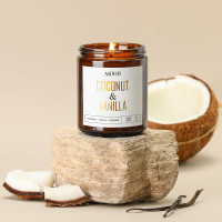 AOOVOO Coconut Vanilla Candles - 9 oz Scented Candles, Aromatherapy Candle, Soy Candle for Home Scented Coconut Vanilla 9 oz