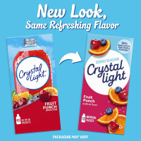 Crystal Light Drink Mix, 10 Packets, for Convenient On-the-Go Flavorful Hydration, Fruit Punch, artificial flavored, Zero Sugar, 0.9 oz fruit-punch 10 Count (Pack of 1)
