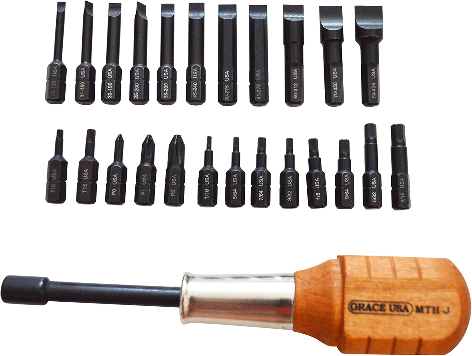 Grace USA - Gunsmith 24 Bit Mag Tip Screwdriver Set - GRMT24 - Gunsmith Tools - Screwdrivers