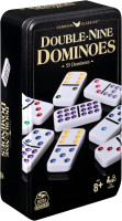 Spin Master Games, Cardinal Classics Double Nine Dominoes Set in Storage Tin, Dominoes for Kids & Adults, Classic Game, 2-6 Players, for Ages 8 & Up Double Line 9