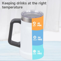 2PCs Cup Lids for Stanley 24oz Stay-Chill Beer Stein/Insulated Stainless Steel Party Mug, Clear Replacement Cup Lids with Sealing Silicone Ring, Drinking Cup Covers (Mug NOT Included) 2 Lids for Stanley 24oz Beer Mug