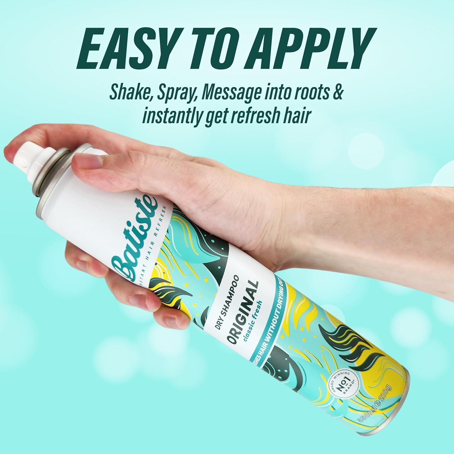 Batiste Dry Shampoo - Dry Shampoo for All Hair Types - Quick and Easy for Women - Original for Voluminous and Clean Roots - 2 x 11.83-fl.oz (350ml)