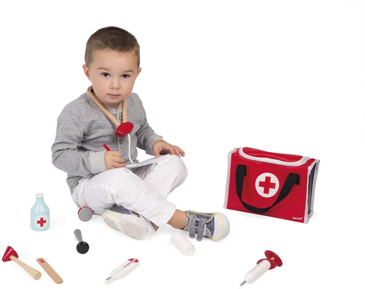 Janod Doctor's Suitcase - Play Set with 10 Accessories - Ages 3+ - J06513