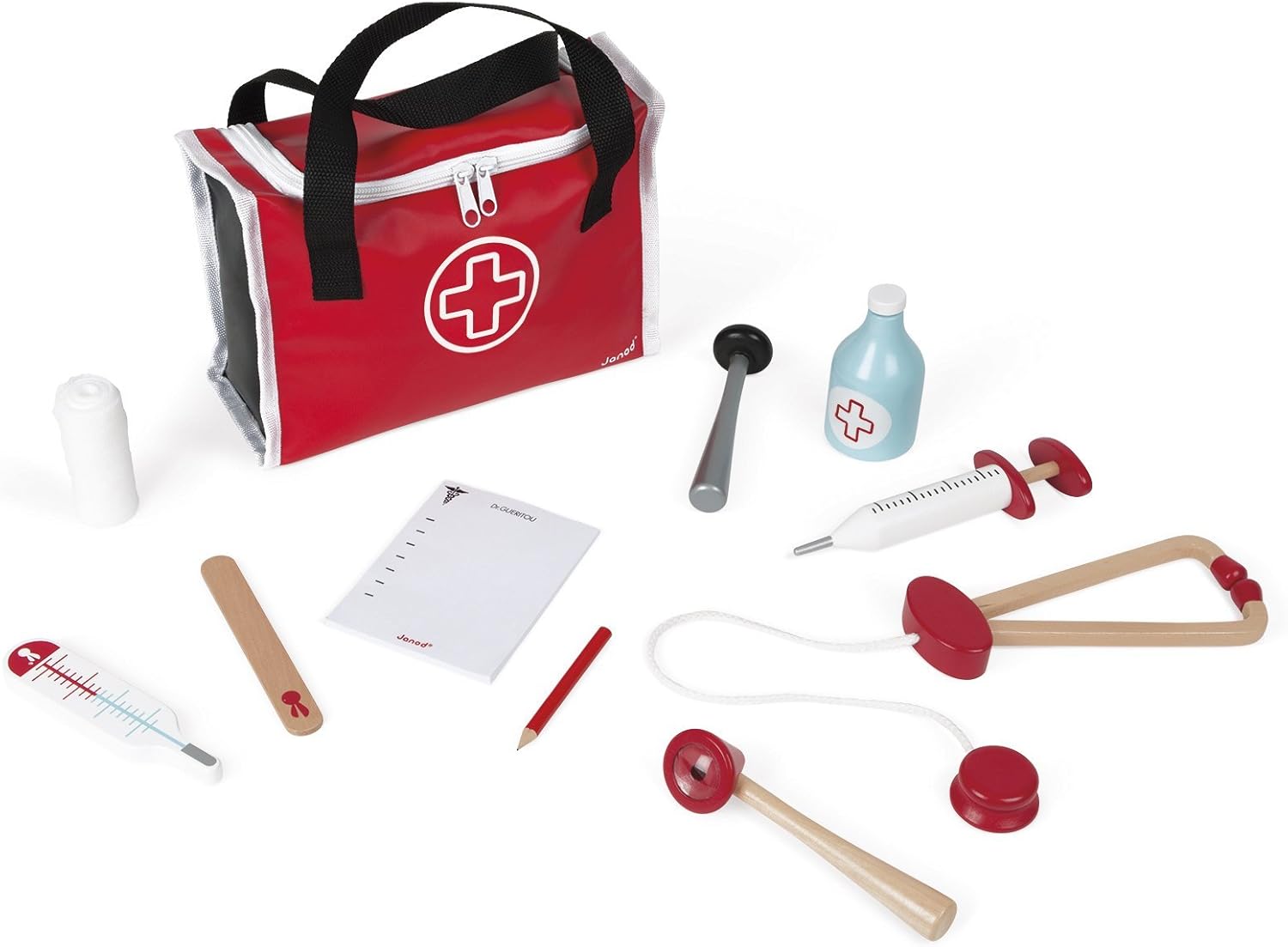Janod Doctor's Suitcase - Play Set with 10 Accessories - Ages 3+ - J06513