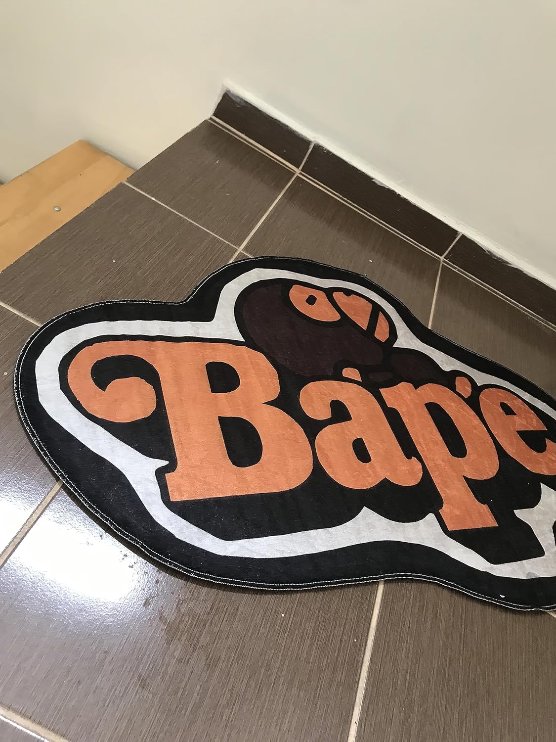 BAPE Orange Decor Modern Rug, 35in W x 23in L (60 * 90cm), Hypebeast Kids Room Floor Mat