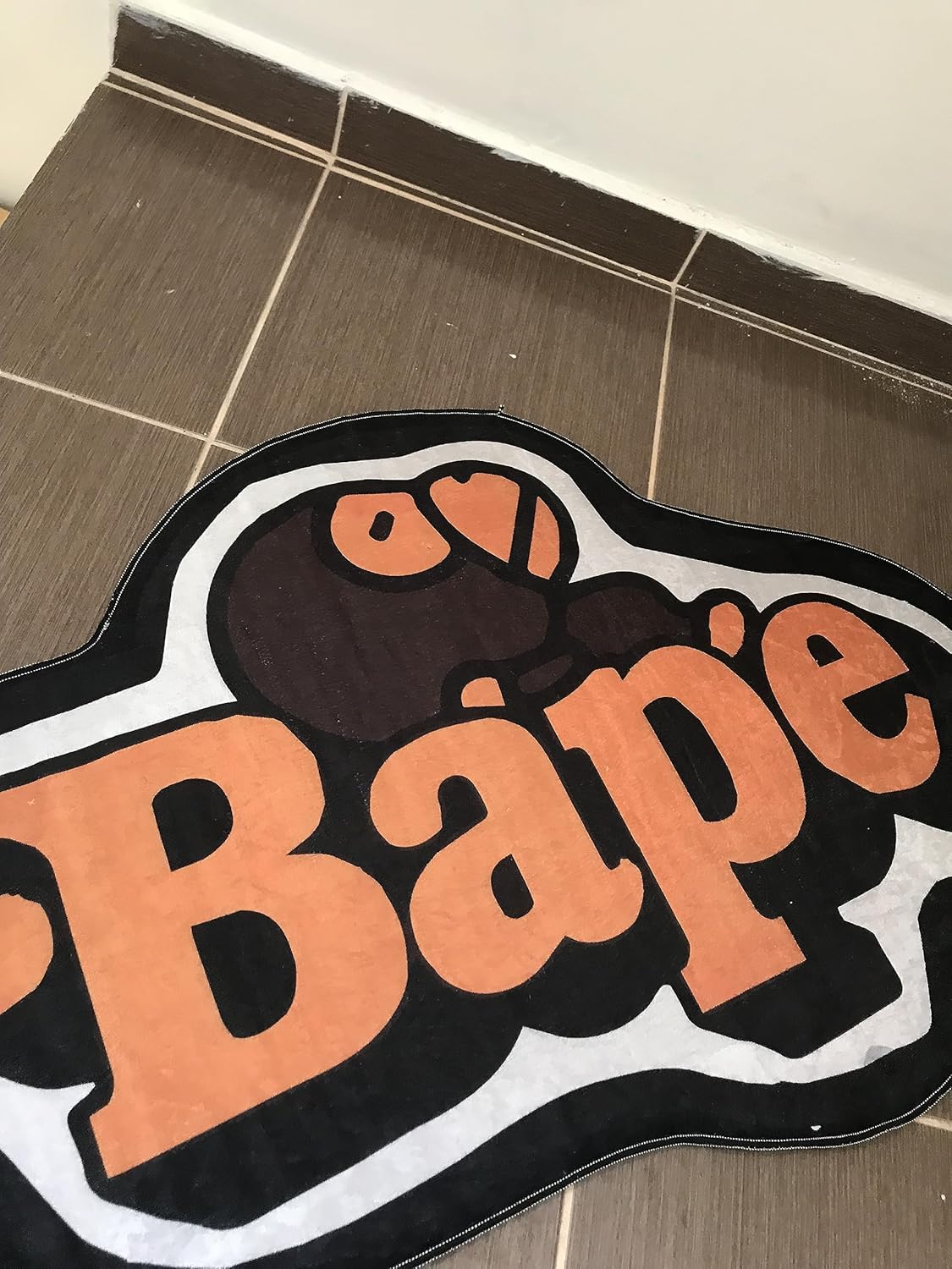 BAPE Orange Decor Modern Rug, 35in W x 23in L (60 * 90cm), Hypebeast Kids Room Floor Mat